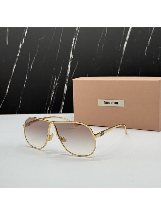 New Miu Miu MUA56S  5AK90L Gold Brown Women Sunglasses MUA 56S main image 6